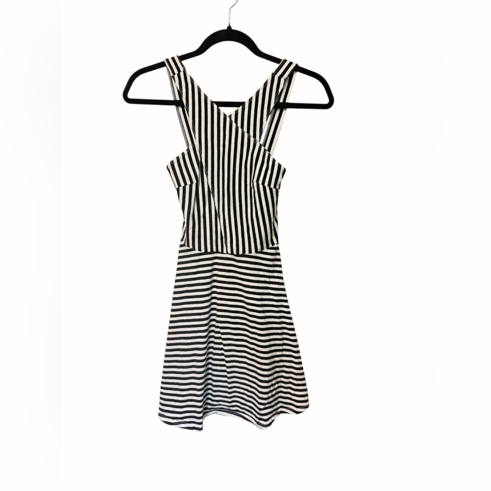 Hollister Black & White Striped Cross Back Dress